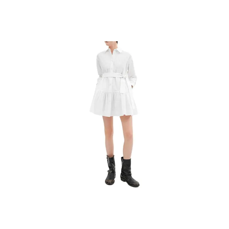 COACH SS24 Long Sleeved Dress Women's White-1