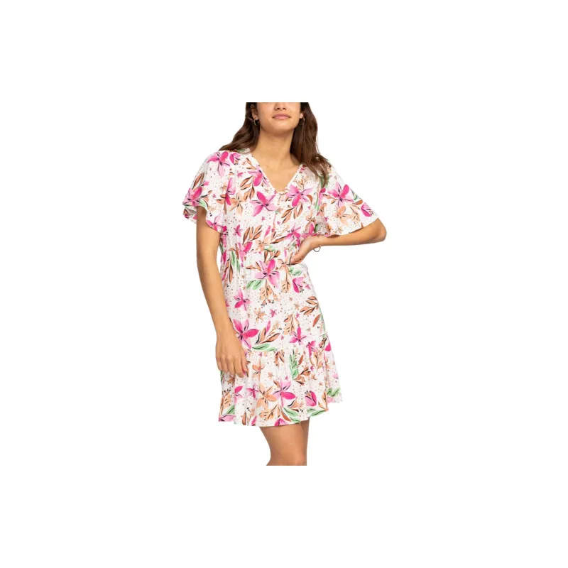 ROXY Short Sleeved Dress Women's Pink-2