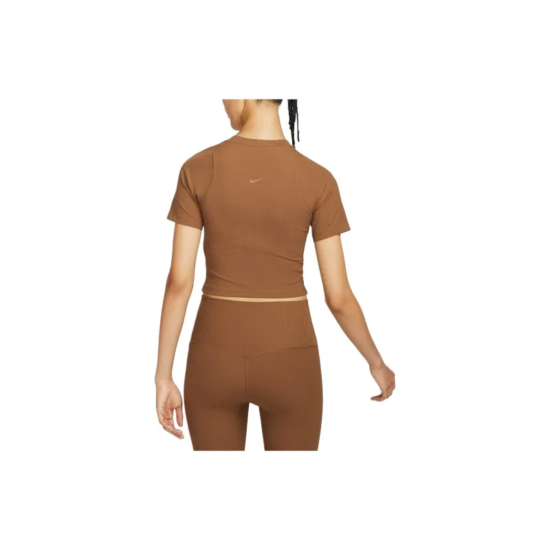 Nike T-Shirt Women's Light British Brown/White-4