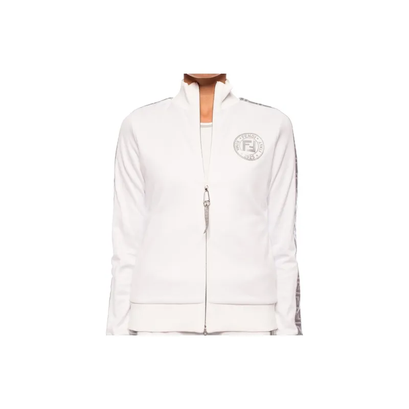 FENDI Ff Track Jacket 'White/Silver'-2