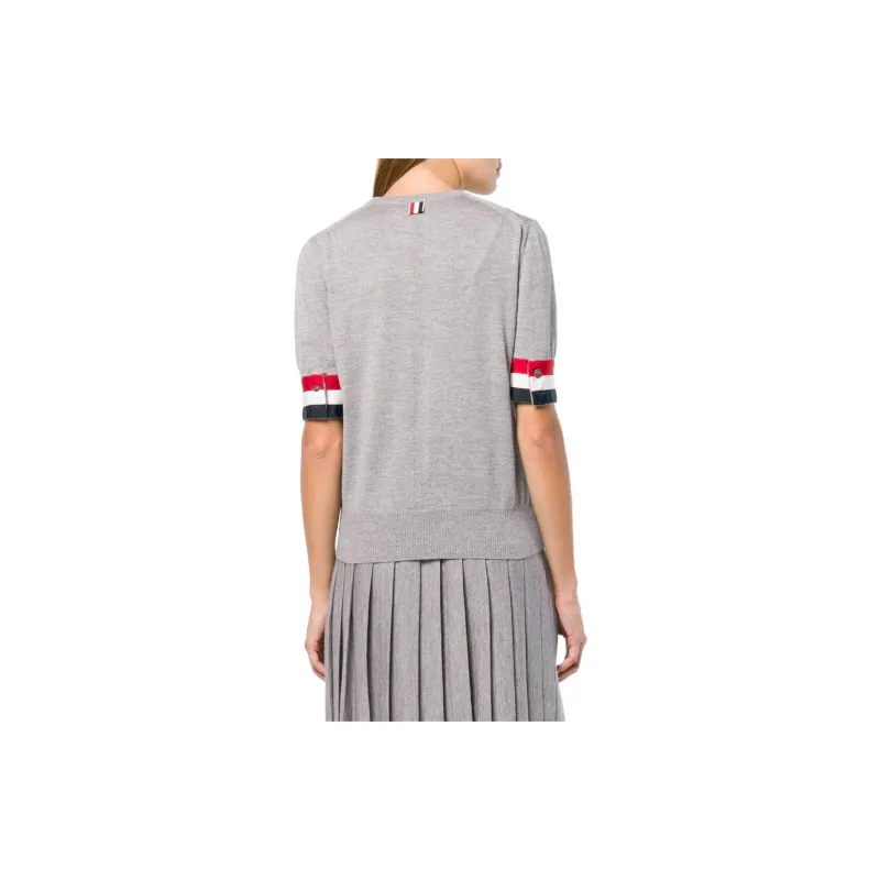 THOM BROWNE Rwb Stripe Crew neck Merino Top-2
