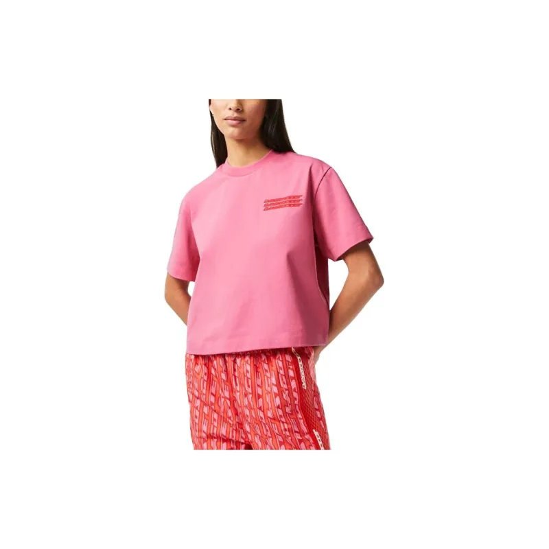 LACOSTE Crop Tops Women's Rose Red-3