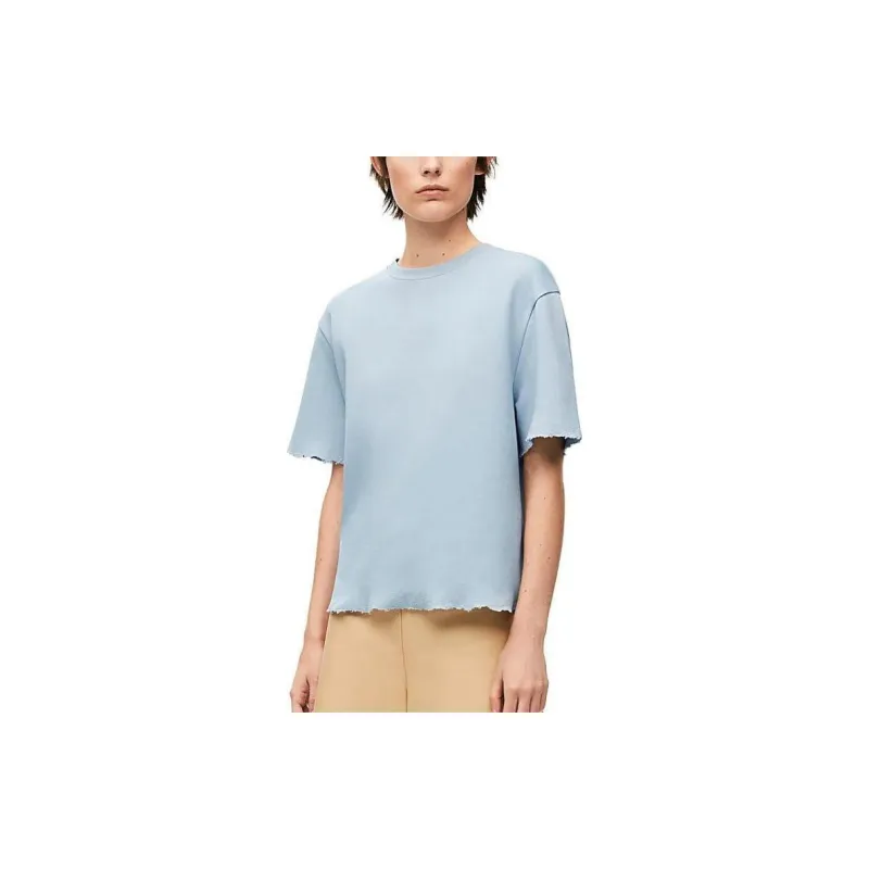 LOEWE SS24 Drop Shoulder Sleeve T Shirt Women's Light Blue-5