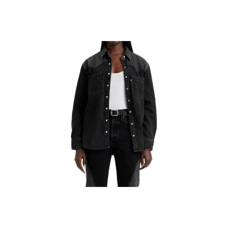 Levi’s Teodora Lightweight Western Shirt Shirt Women's Dark Gray-1