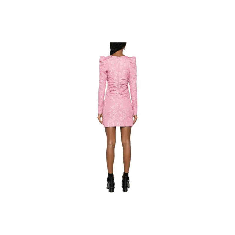 GANNI V Neck Floral Jacquard Mini Dress-1