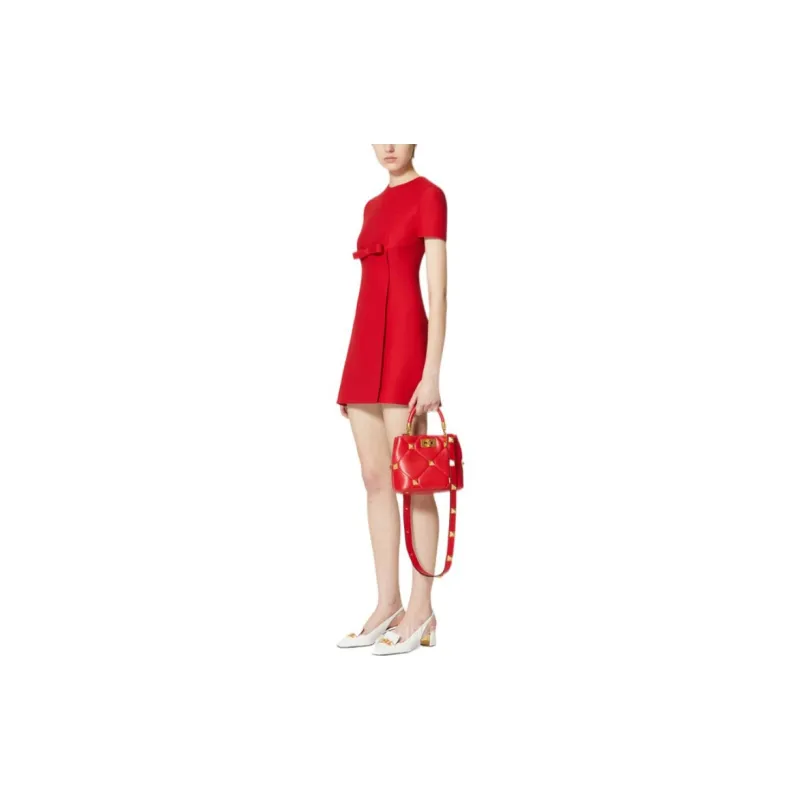 Valentino Short-Sleeved Dresses Women's Red-3