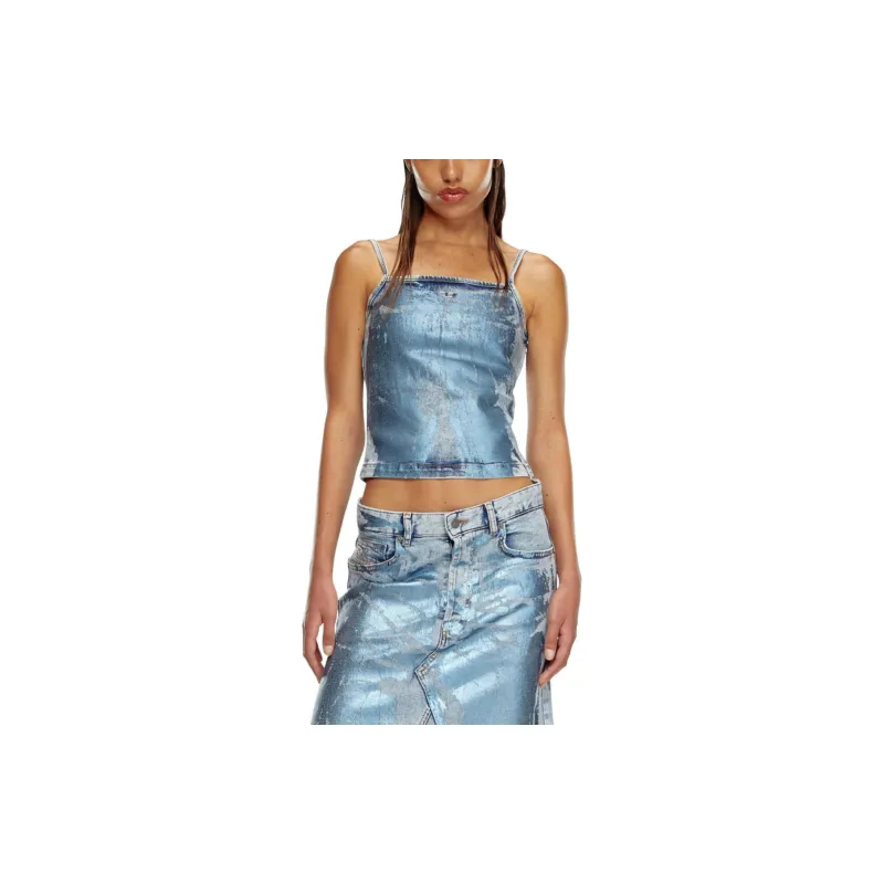 DIESEL De Ila S Metallic Effect Cropped Top-1