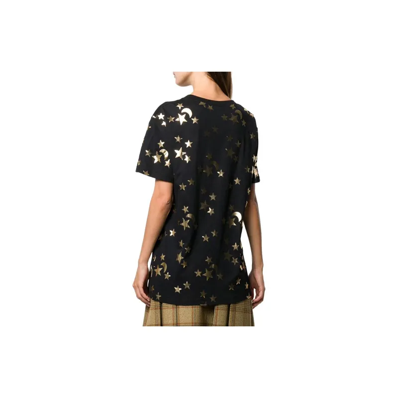 GUCCI Stars Printed T shirt Black-3