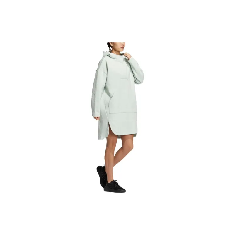 Adidas Long Sleeved Dresses Women's Linen Green-3