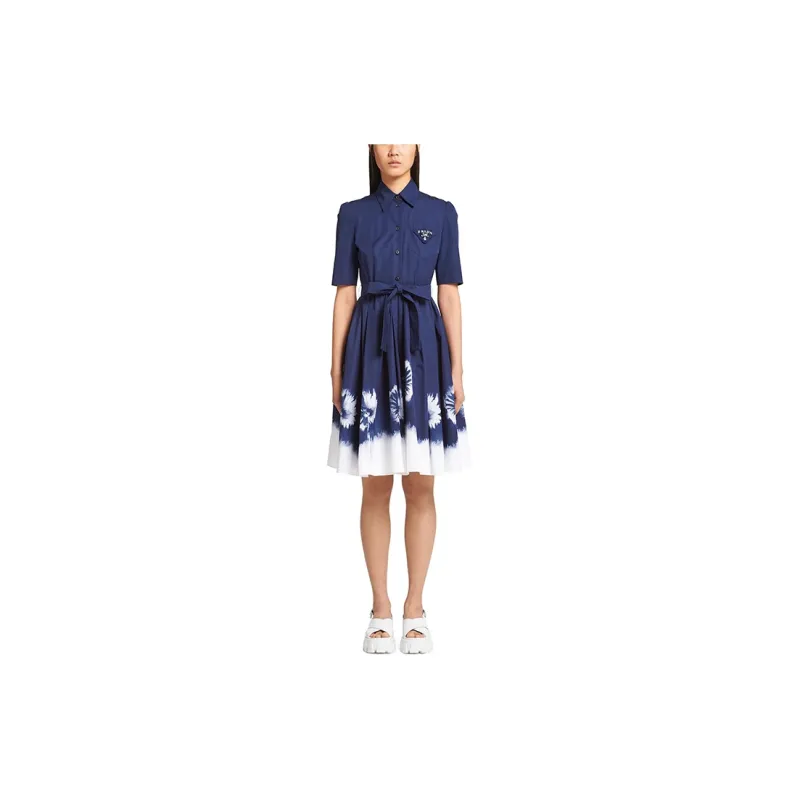 PRADA SS21 Short-Sleeved Dresses Women's Blue-1