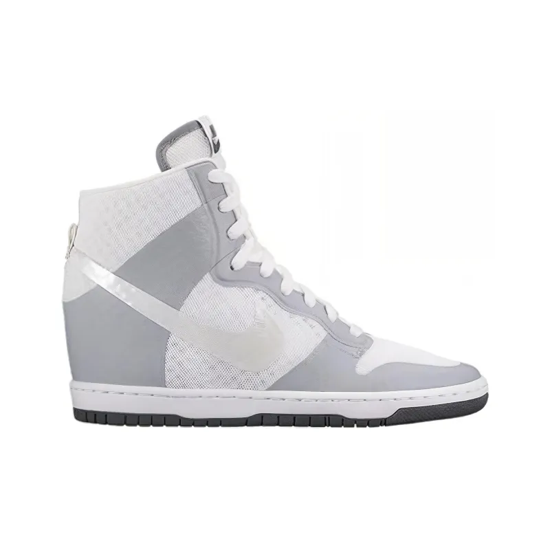 Nike Dunk High Sky Hi 2.0 Slip-Resistant Cushioning Wear-Resistant High-Top Skateboard Shoes Women's Gray White-1