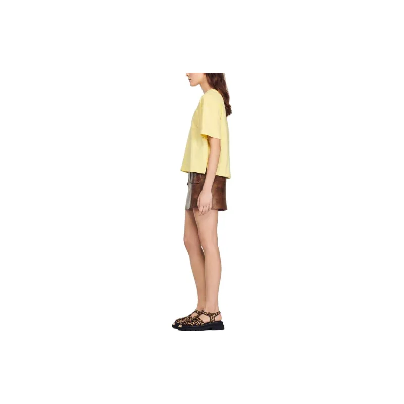Sandro T Shirts Women's Yellow-1