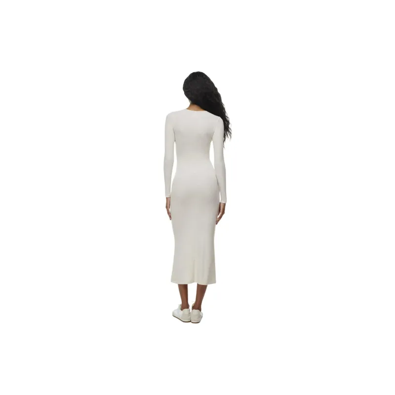 ARITZIA The Group By Babaton Luxe Lounge Serenity Dress Long-Sleeved Dresses Women's Heather Birch/Heather Birch-3