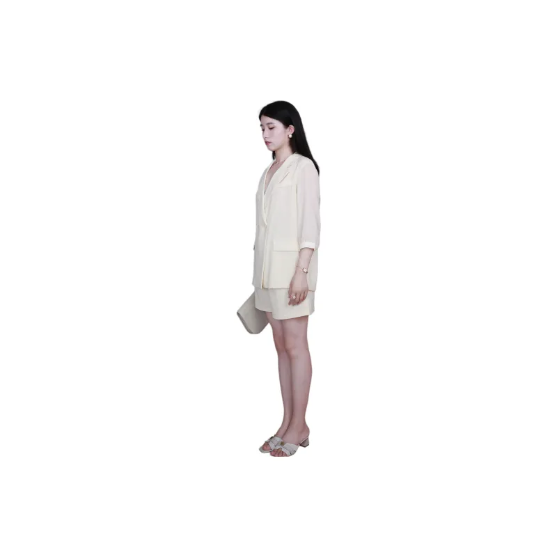 TKY SHOP Casual Suit Women's Light Yellow-5