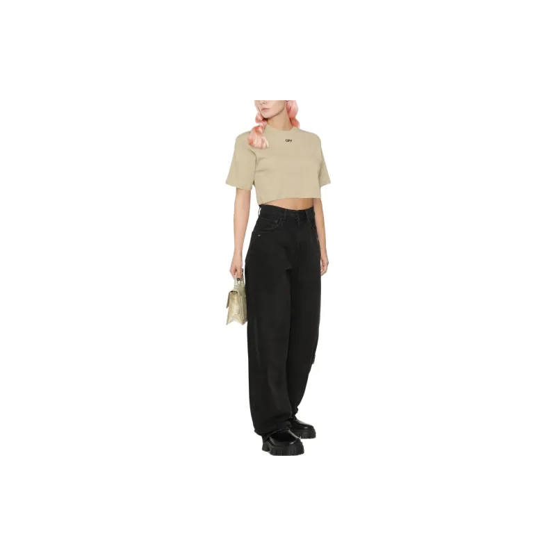 OFF-WHITE SS22 Crop Tops Women's Beige-1