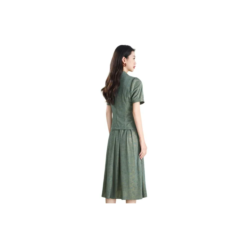 Mylan Two Piece Skirt Sets Women's Green-3