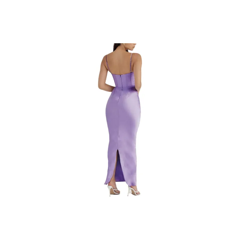 HOUSE OF CB CHARMAINE Slip Dresses Women's Lavender-4
