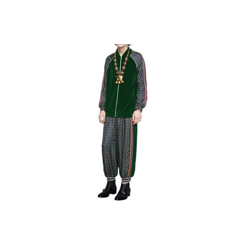 GUCCI Oversized Velvet Mixed Media Jacket-2