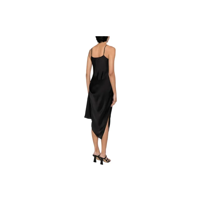 LOW CLASSIC Drawstring Slip Midi Dress-3