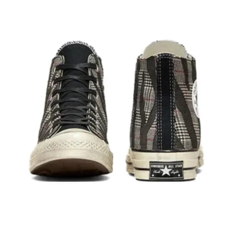 ZEBRA X Houndstooth x Converse Chuck 70 Anti-Slip Wear-Resistant High-Top Canvas Shoes Unisex Black-4