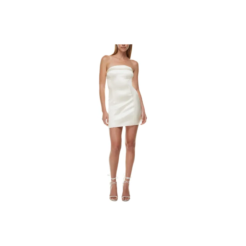 ARITZIA Ten Shimmer Satin Tube Dress Sleeveless Dress Women's Light Birch/Light Birch-2