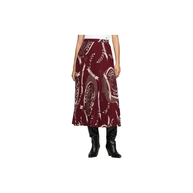 Tommy Hilfiger Casual Long Skirt Women's Red Print-1