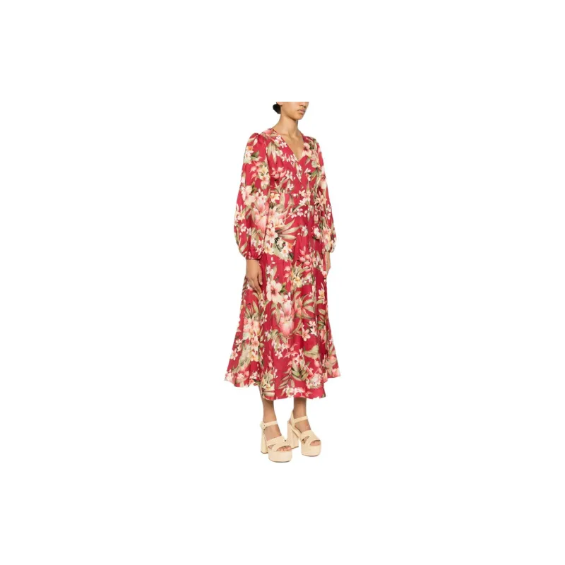 Zimmermann Lexi Floral-Printed V-Neck Wrapped Dress-2