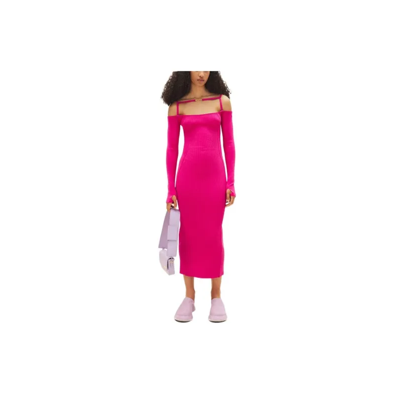 Jacquemus Long-Sleeved Dresses Women's Rose Red-1