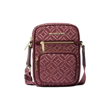 MICHAEL KORS Jet Set Medium Metallic Logo Jacquard Crossbody Bag