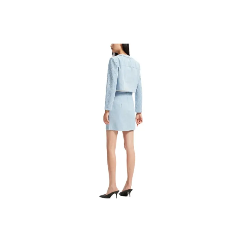 VERO MODA Skirt Set Women's Light Denim Blue-2