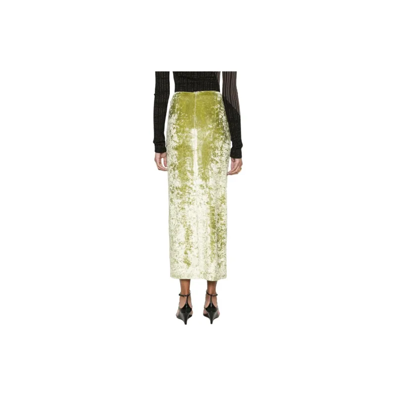 NANUSHKA Carlene Twist-detail Velvet Maxi Skirt-3