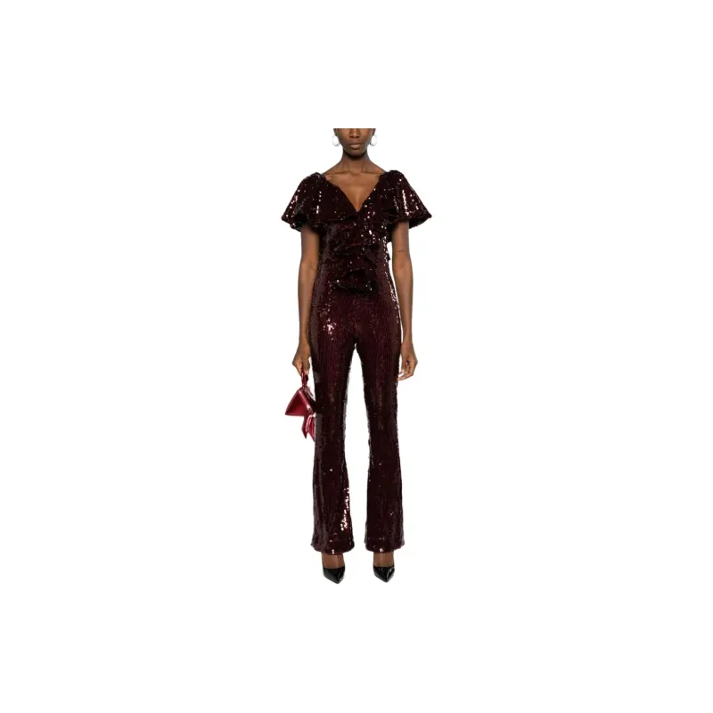 Rotate Ruffled detailing Sequined Jumpsuit-1
