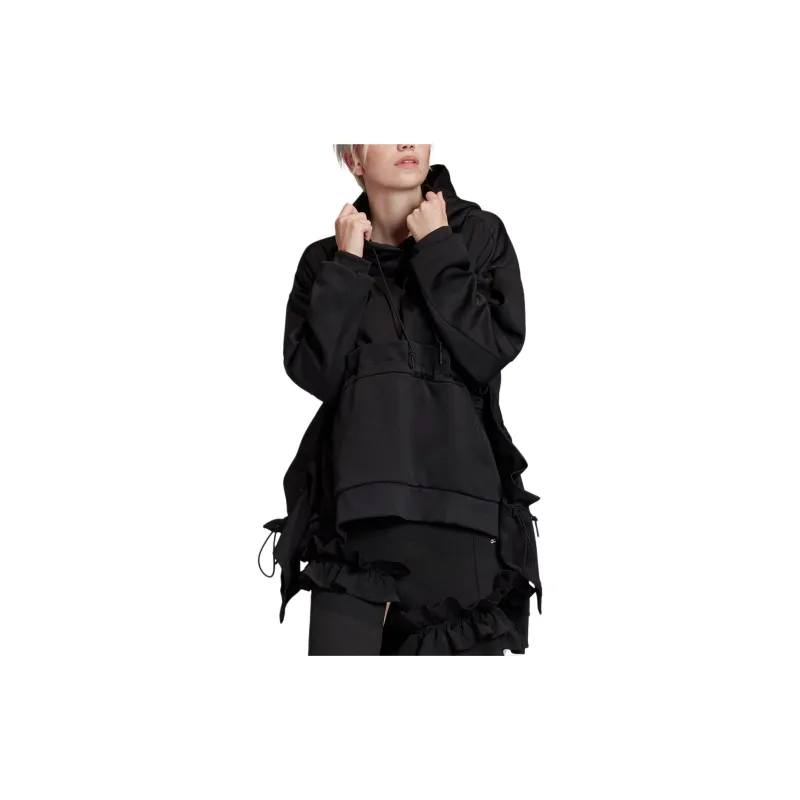 Adidas Hoodie Sweatshirt Women's Black-2