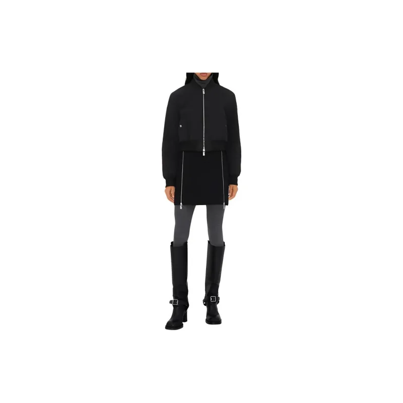 Burberry Quilted Cropped Bomber Jacket 'Black'-2
