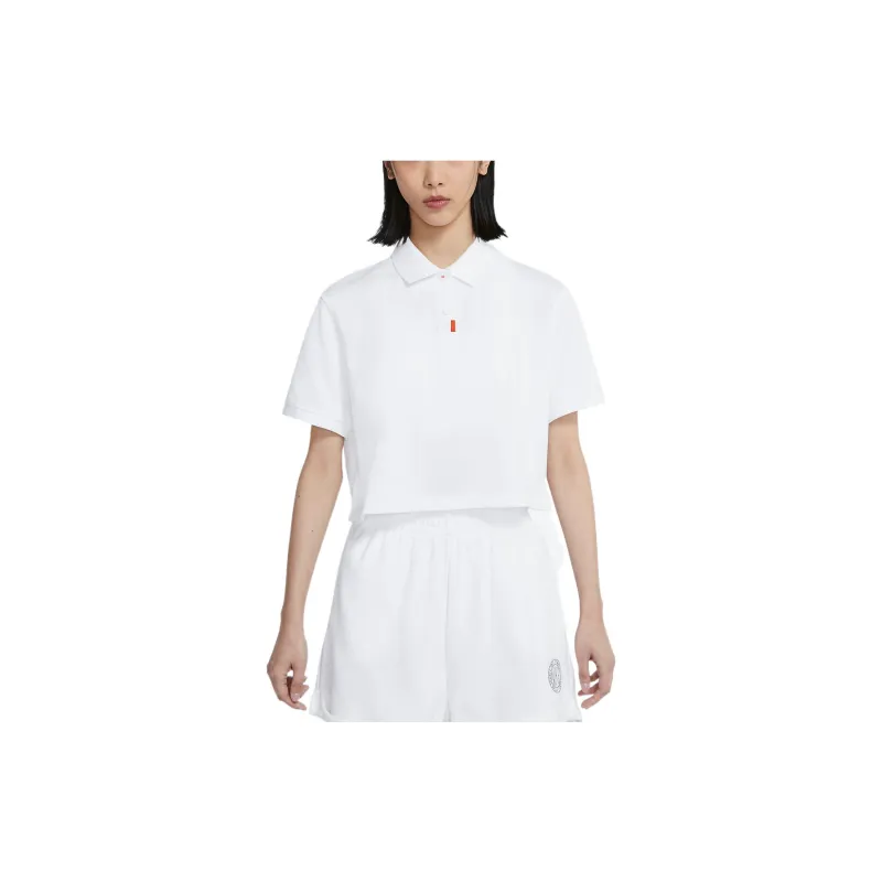 Nike SS22 Women's Collared Short Sleeve Polo Shirt White-3