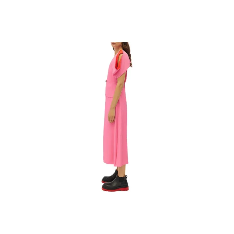 Bottega Veneta Short Sleeved Dresses Women's Pink-4