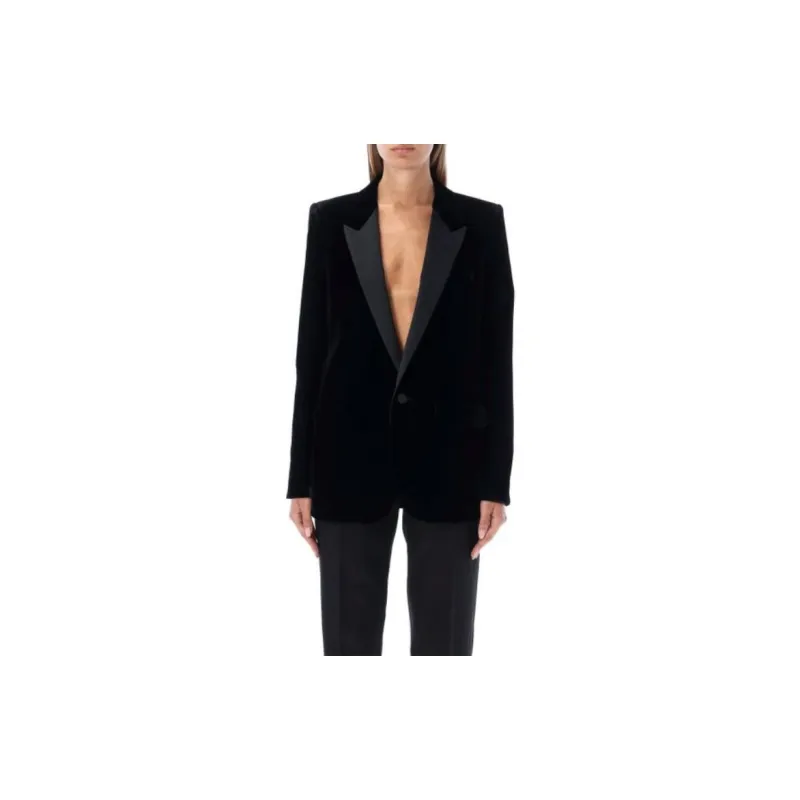SAINT LAURENT Business Suit Coat Women's Black-2