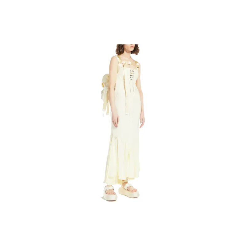 SportMax Sleeveless Dresses Women's White-3
