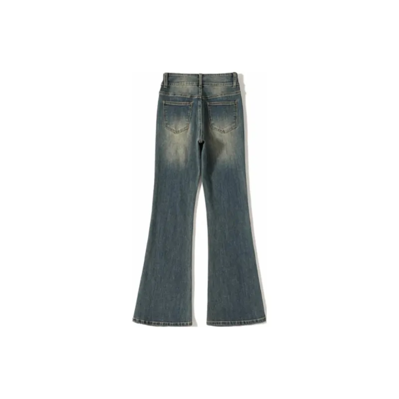 YINLEI Jeans Women's Vintage Blue-1