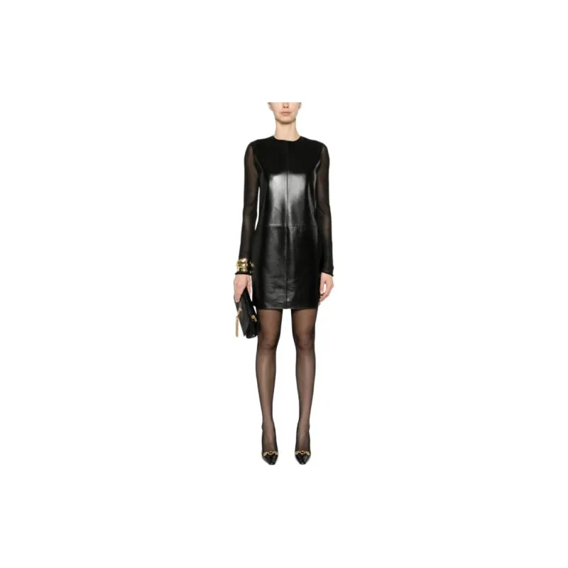 SAINT LAURENT Sleeveless Leather Minidress-2