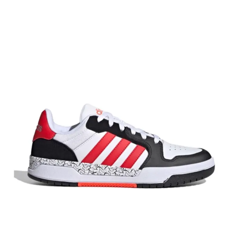 Adidas Neo Entrap Low Top Skateboard Shoes Unisex White Red-1