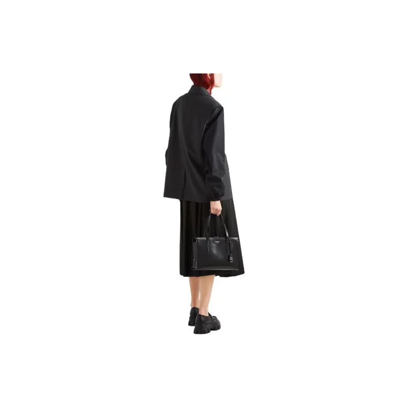 PRADA Single Breasted Wool And Re Nylon Jacket Business Suit Coat Women's Slate Gray-2