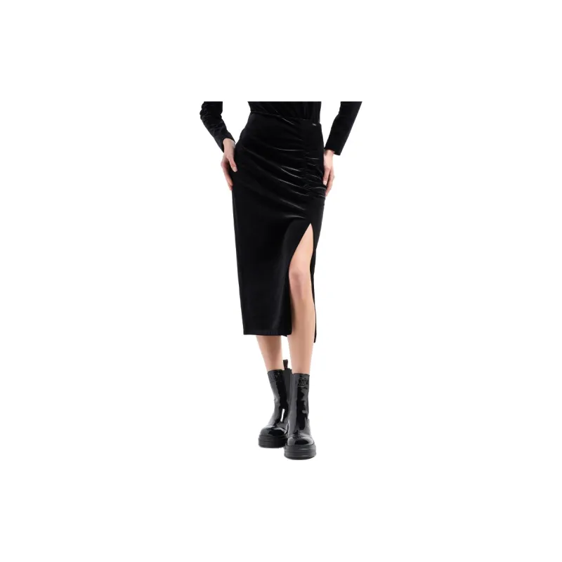 ARMANI EXCHANGEAE FW24 Casual Long Skirt Women's Black-1