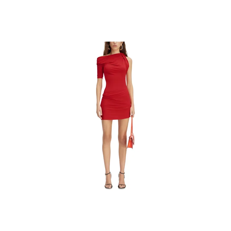 Jacquemus La Mini Robe Drapeado Pleated Dress-1