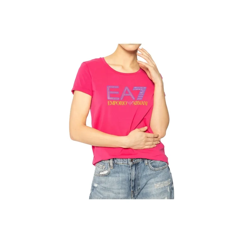 EMPORIO ARMANI T Shirts Women's Rose Red-1