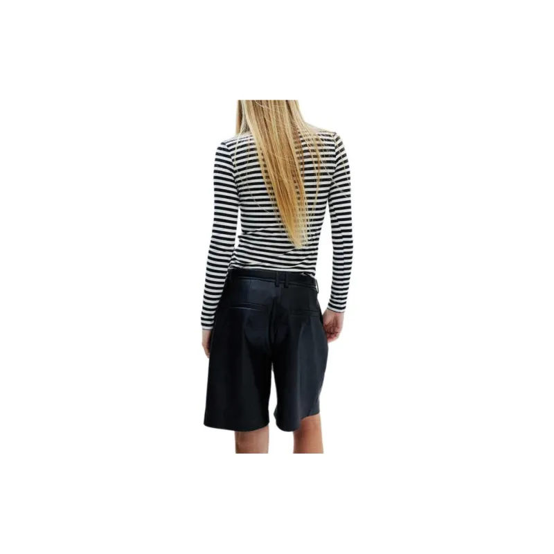 H&M T Shirt Women's Black/White Stripes-2