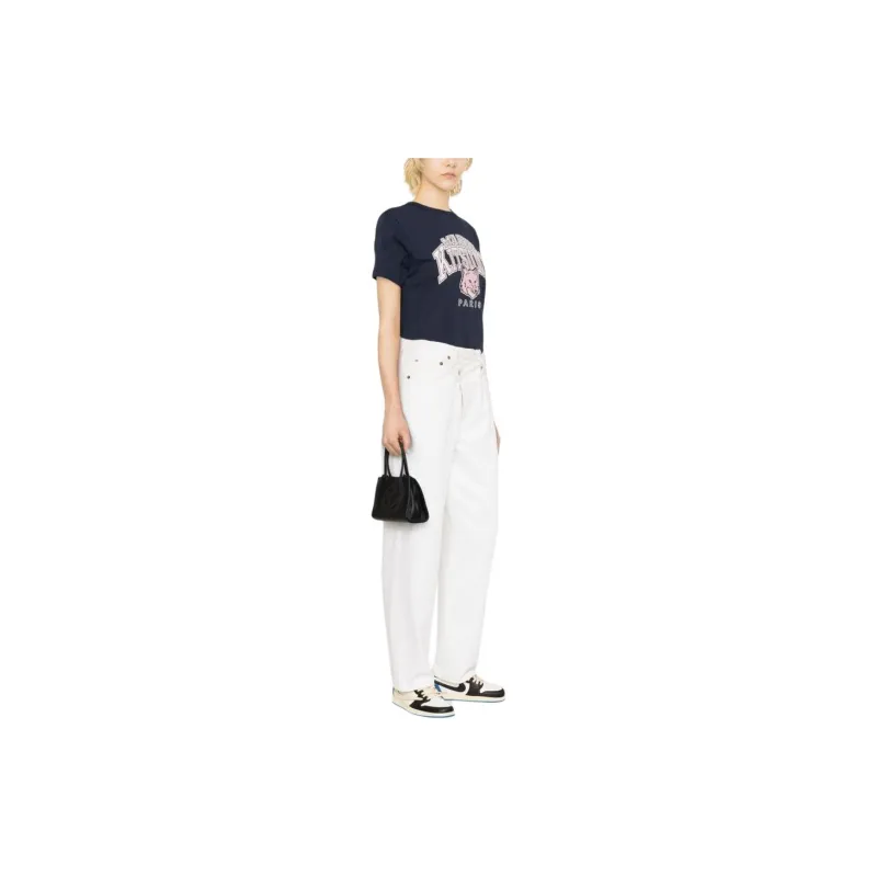 Maison Kitsune T Shirts Women's Purple-2