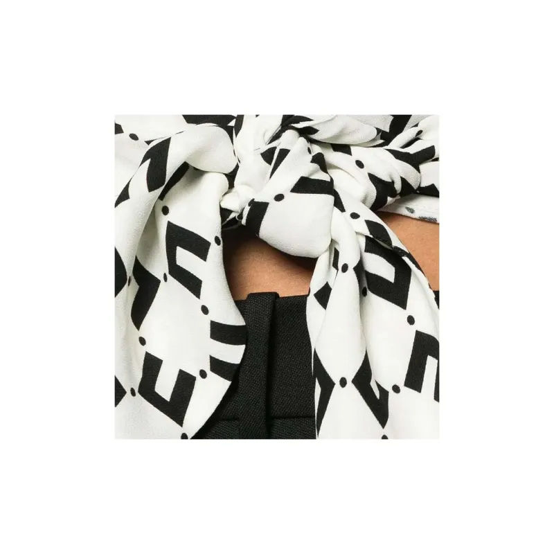 Elisabetta Franchi Allover Logo Printed Cropped Blouse-3