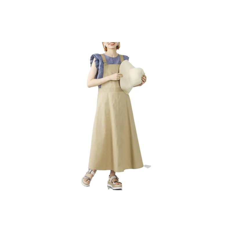 Beams Sleeveless Dresses Women's Beige-2
