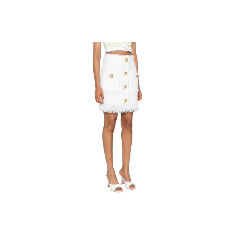 BALMAIN High waist Tweed Miniskirt-3